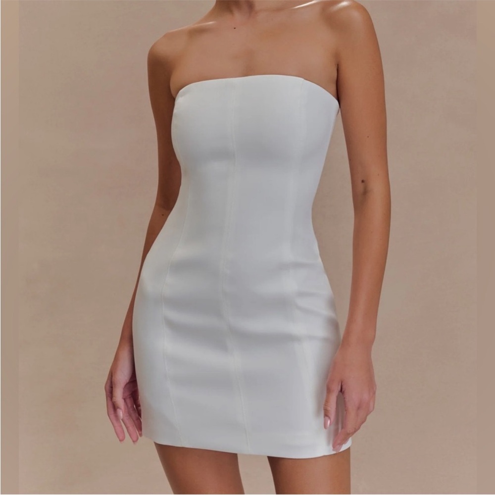 Meshki Strapless White Mini Dress